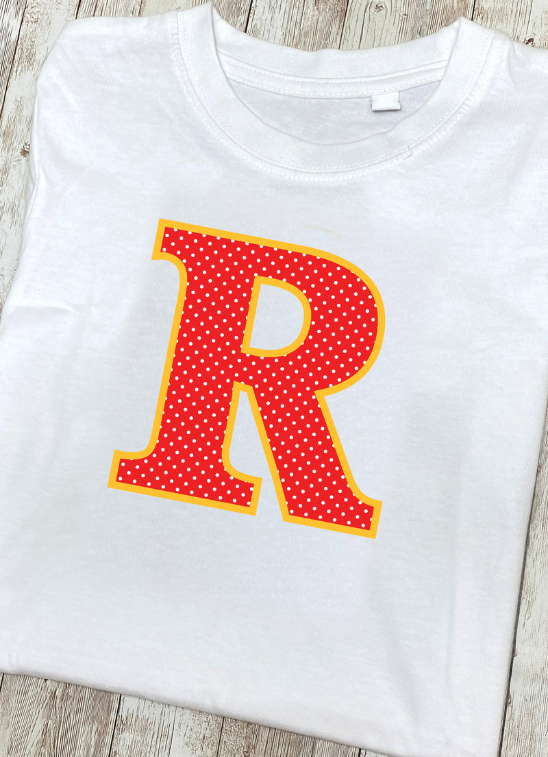 Red Polka Dot T-Shirt Letter R