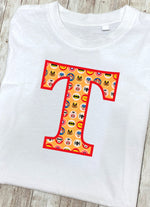 Orange Pet Superheroes T-Shirt Letter T