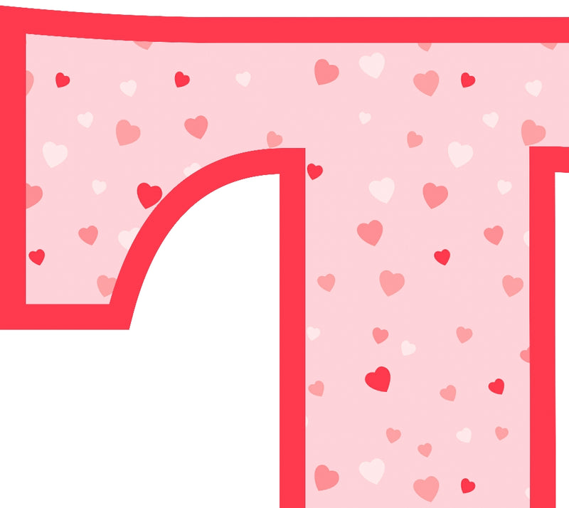 Pink Hearts T-Shirt Letter T