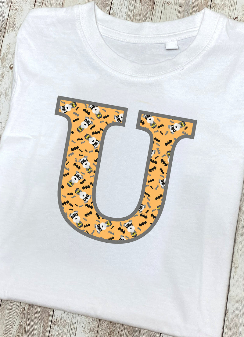 Batman Dog T-Shirt Letter U