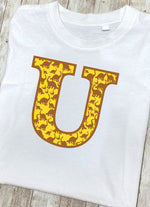 Yellow Dinosaur T-Shirt Letter U