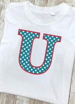 Blue Stars Letter U T Shirt