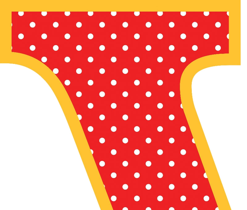 Red Polka Dot T-Shirt Letter V