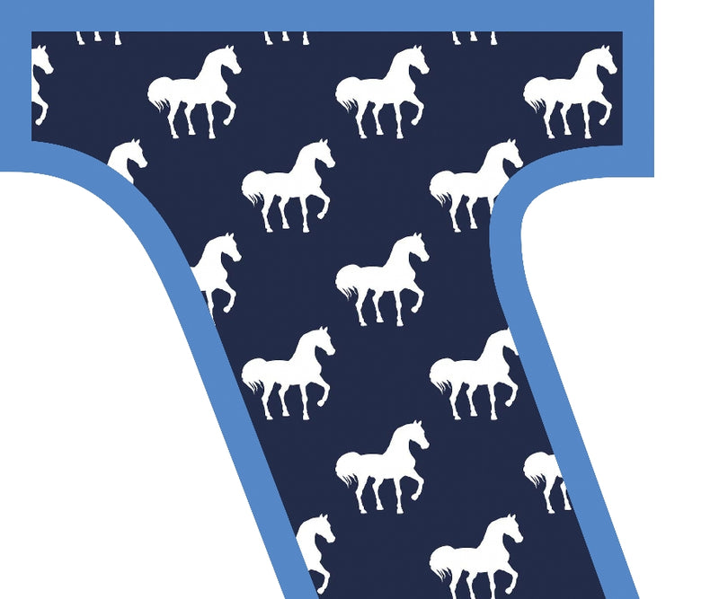 Blue Horse T-Shirt Letter V