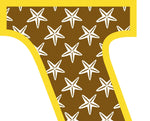 Brown Starfish Letter V T Shirt