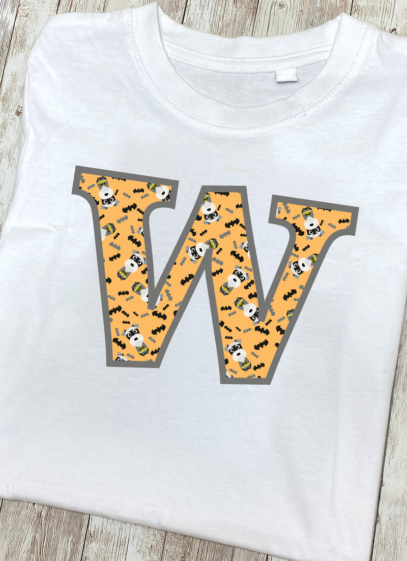 Batman Dog T-Shirt Letter W