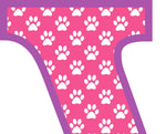 Pink Paws T-Shirt Letter W