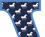 Blue Horse T-Shirt Letter W