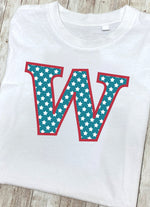 Blue Stars Letter W T Shirt