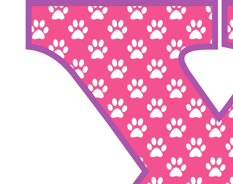 Pink Paws T-Shirt Letter X