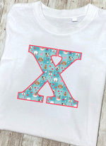 Blue Doggy Celebration T-Shirt Letter X