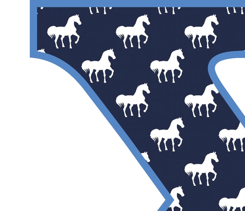 Blue Horse T-Shirt Letter X