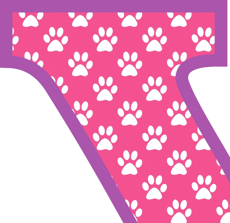 Pink Paws T-Shirt Letter Y