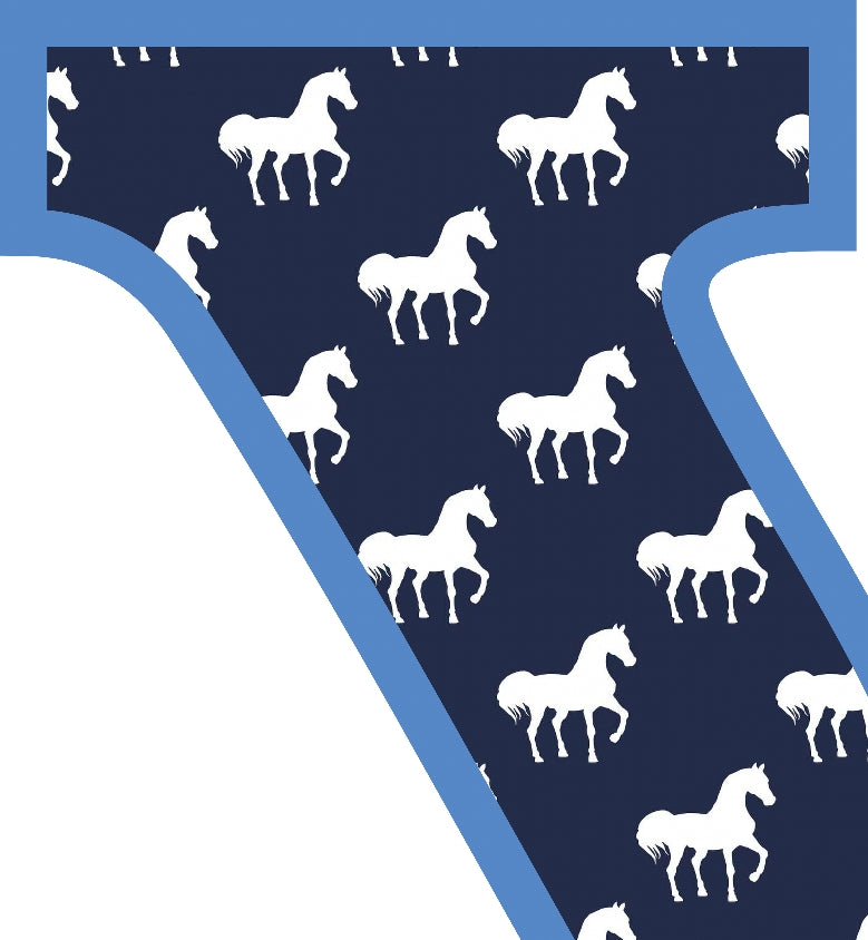 Blue Horse T-Shirt Letter Y