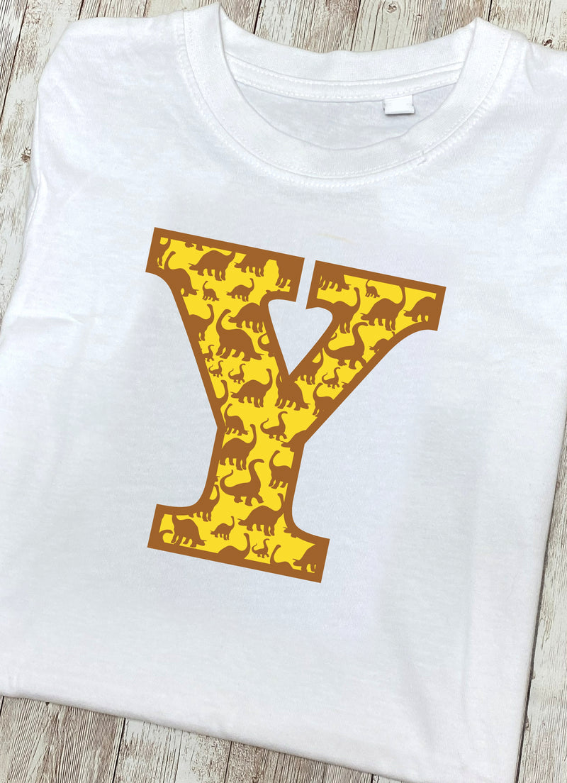 Yellow Dinosaur T-Shirt Letter Y