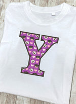 Purple Dog And Cat Love Letter Y T Shirt