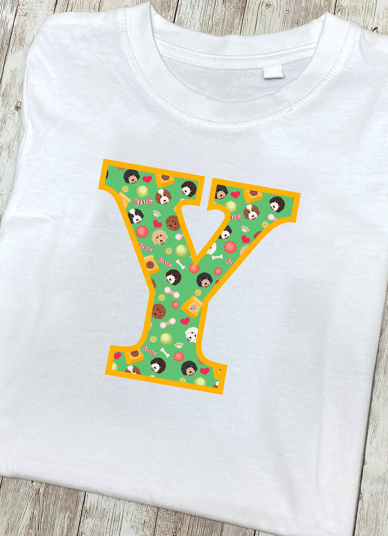 Doodle Dogs T-Shirt Letter Y