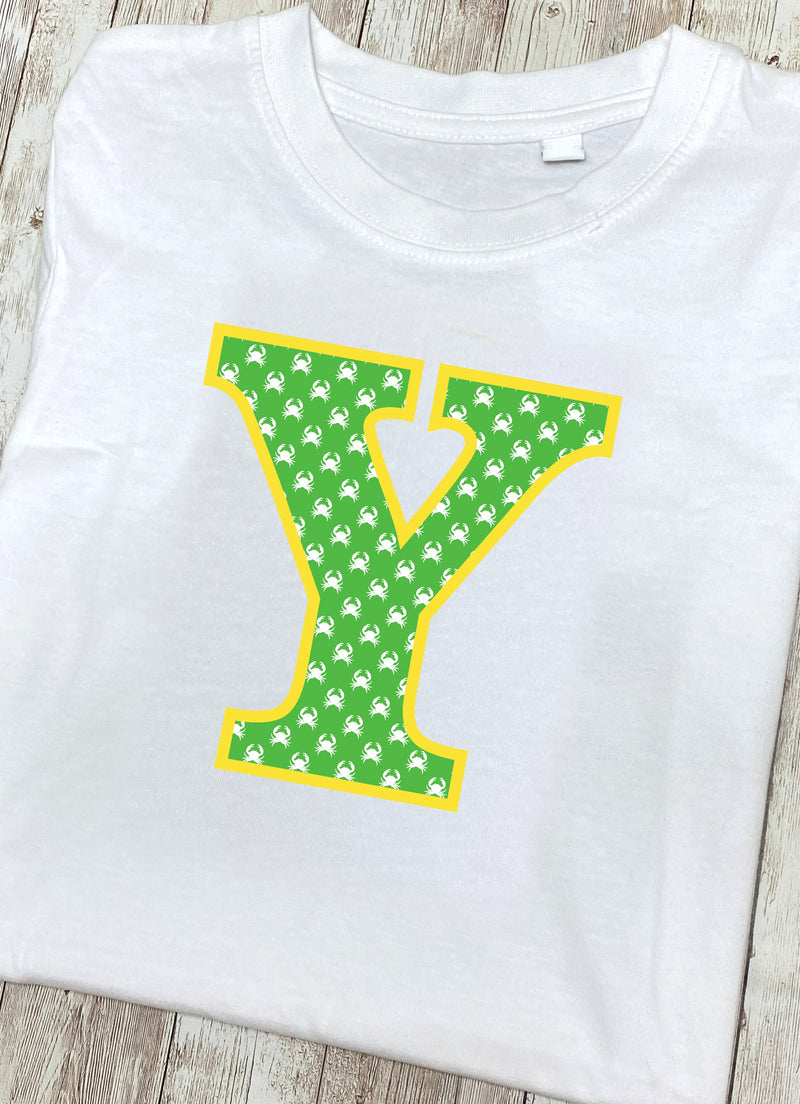 Green Crabs T-Shirt Letter Y