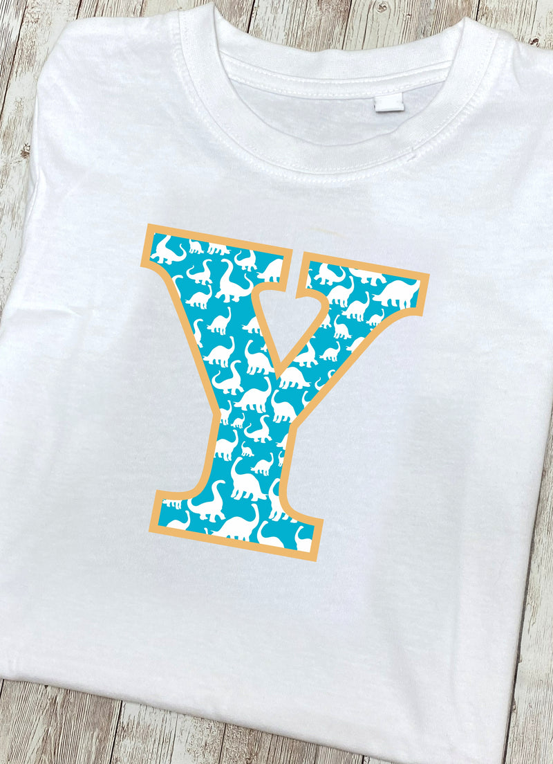 Blue Dinosaur T-Shirt Letter Y