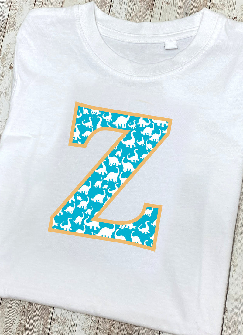 Blue Dinosaur T-Shirt Letter Z