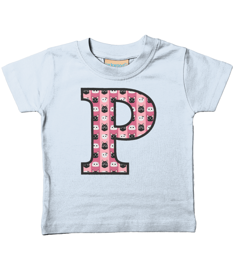 Pink Cats T-Shirt Letter P