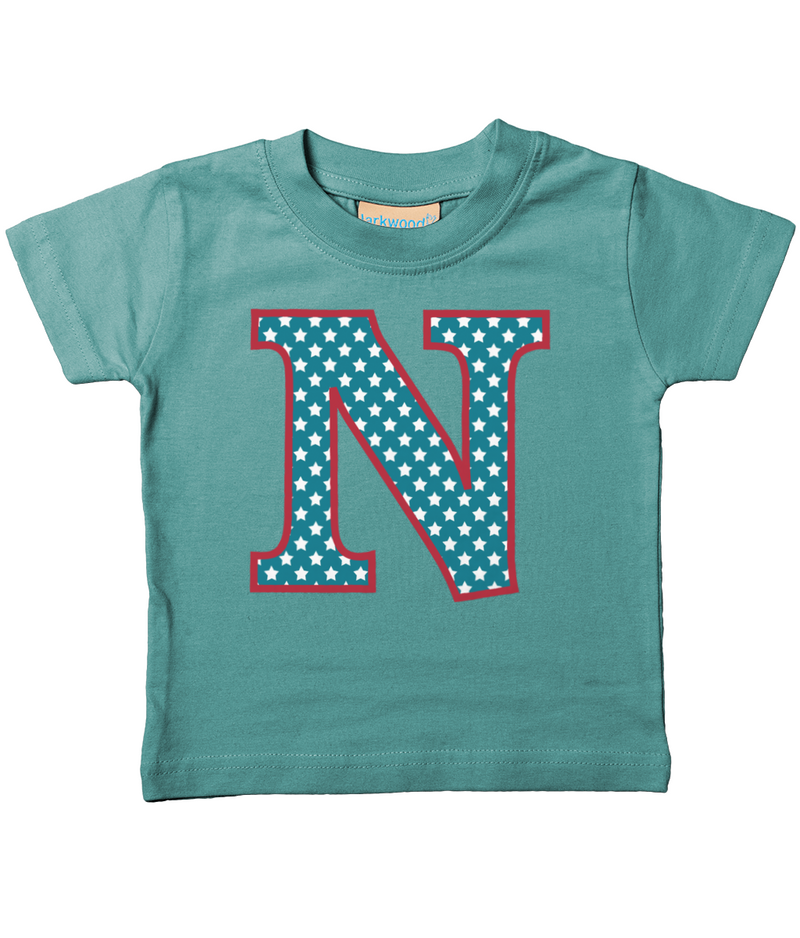 Blue Stars Letter N T Shirt