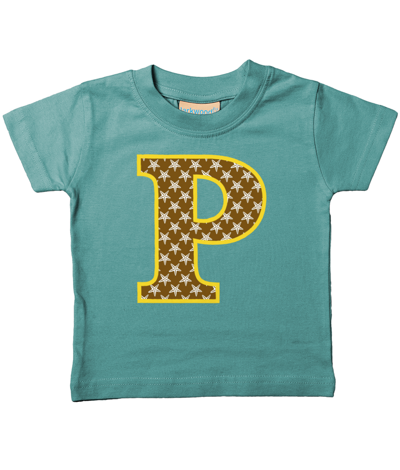 Brown Starfish Letter P T Shirt