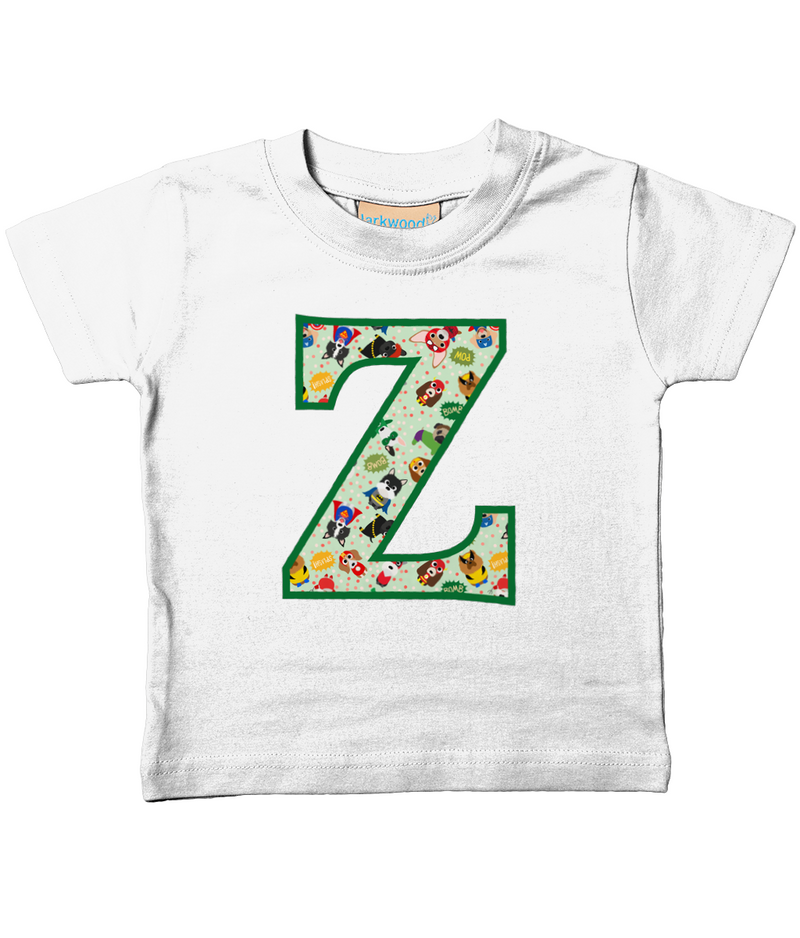 Green Pet Superheroes T-Shirt Letter Z