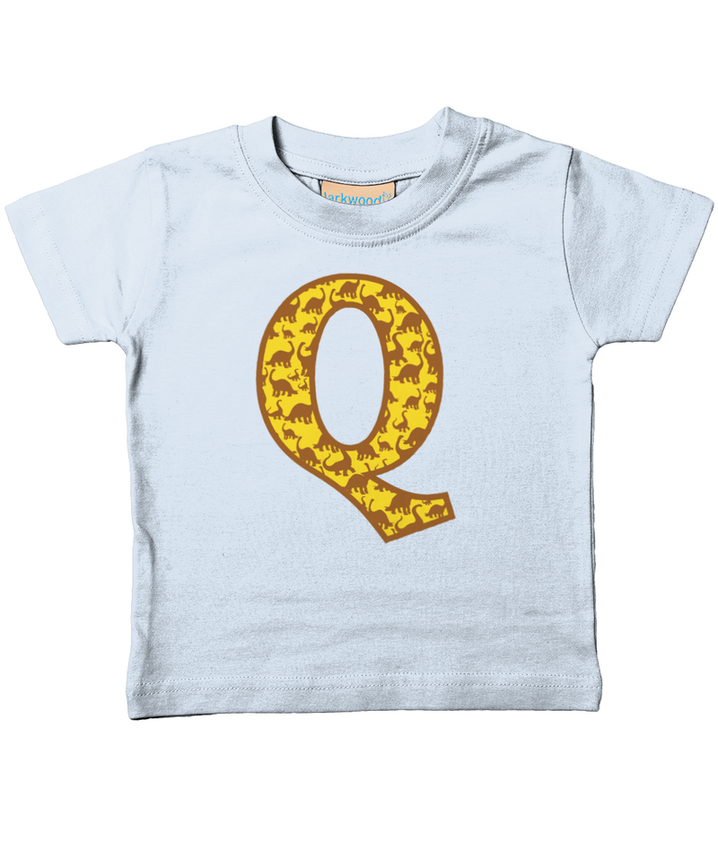 Yellow Dinosaur T-Shirt Letter Q