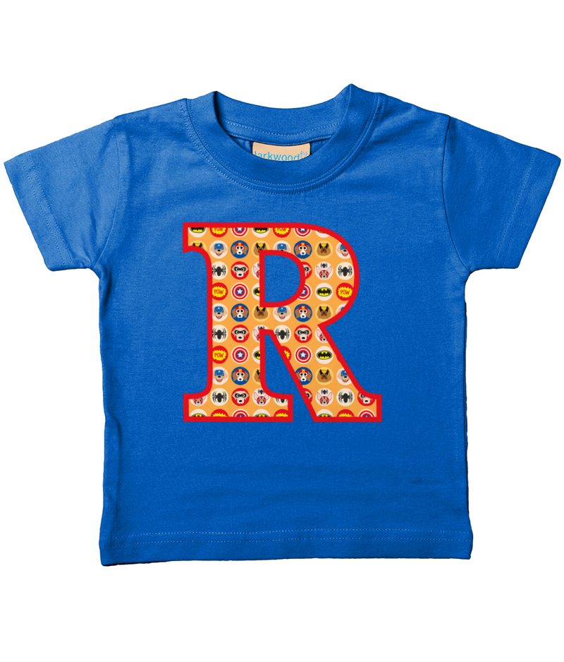 Orange Pet Superheroes T-Shirt Letter R