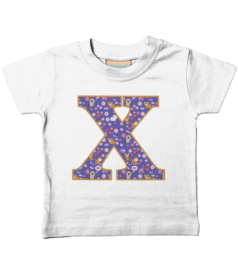 Purple Cats T-Shirt Letter X