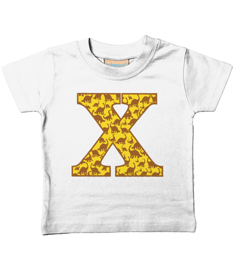 Yellow Dinosaur T-Shirt Letter X