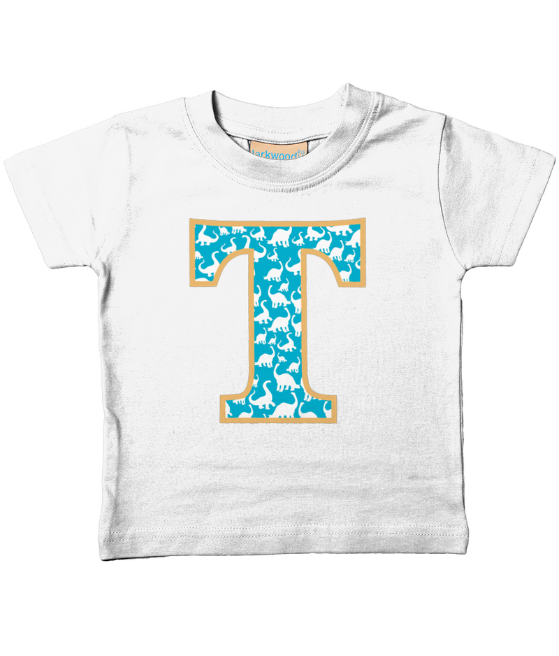 Blue Dinosaur T-Shirt Letter T