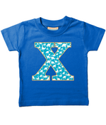 Blue Dinosaur T-Shirt Letter X