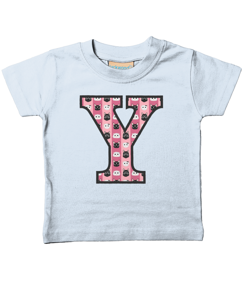 Pink Cats T-Shirt Letter Y