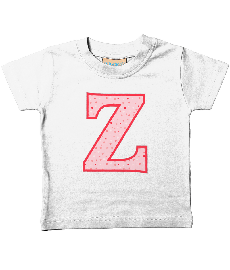 Pink Hearts T-Shirt Letter Z