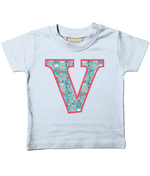 Blue Doggy Celebration T-Shirt Letter V