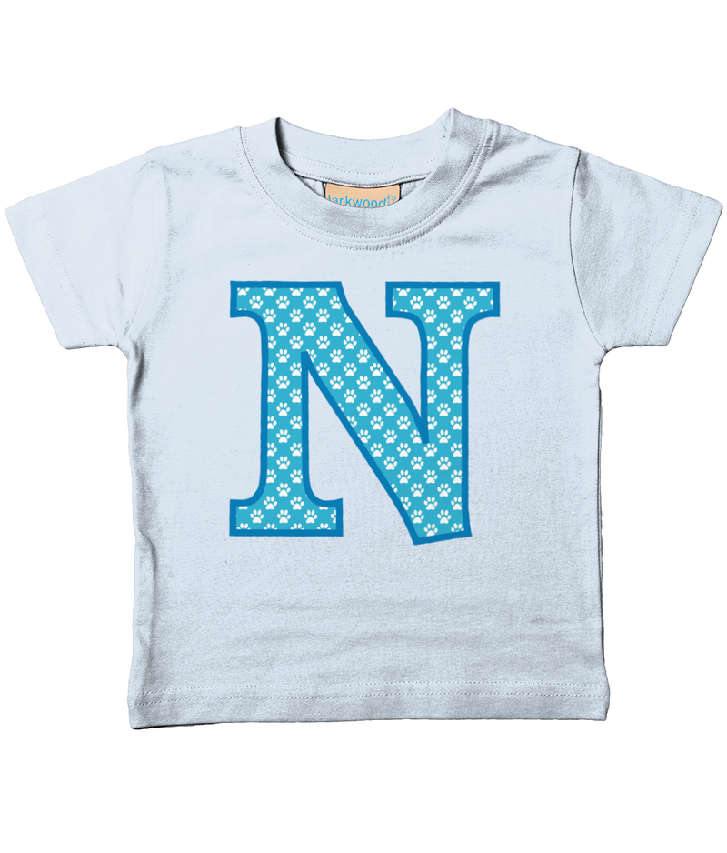 Blue Paws T-Shirt Letter N