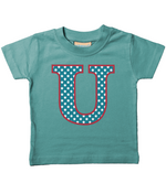 Blue Stars Letter U T Shirt