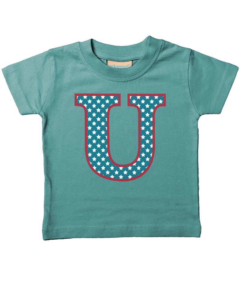 Blue Stars Letter U T Shirt