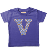 Purple Dogs And Cats Letter V T Shirt