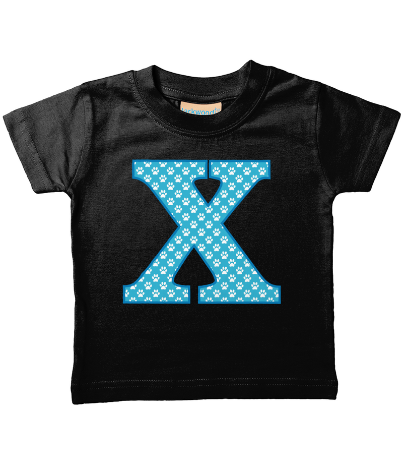 Blue Paws T-Shirt Letter X