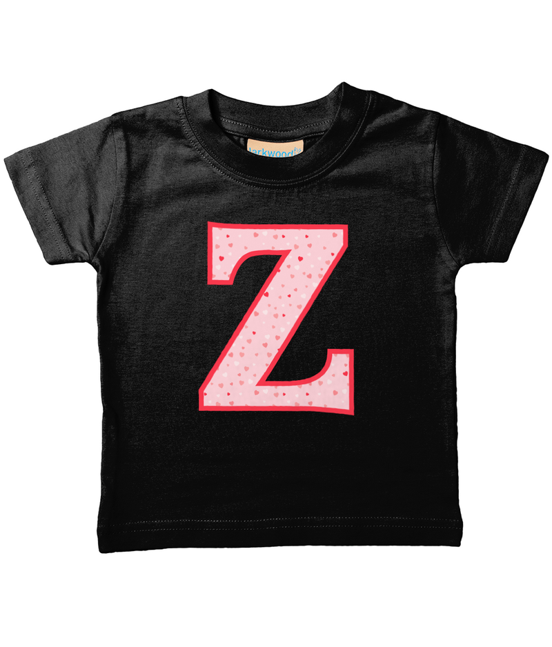 Pink Hearts T-Shirt Letter Z