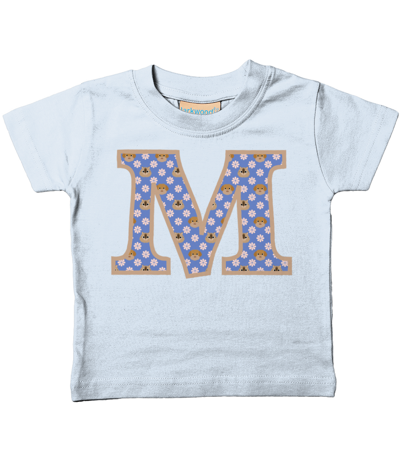 Purple Dogs And Cats Letter M T Shirt