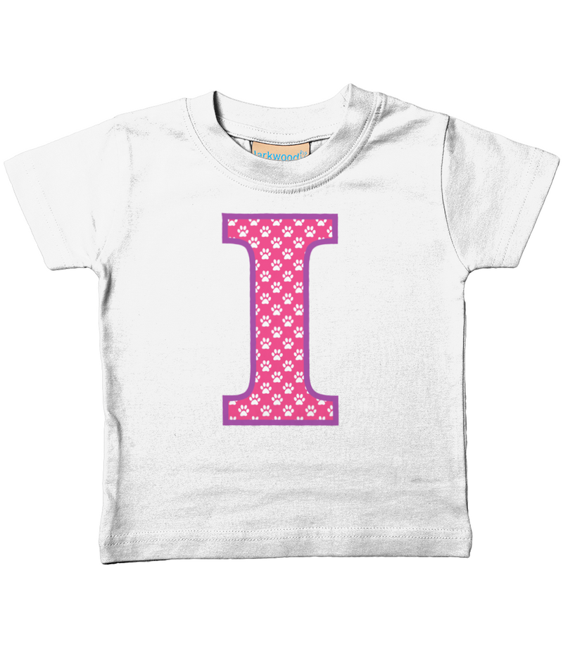 Pink Paws T-Shirt Letter I