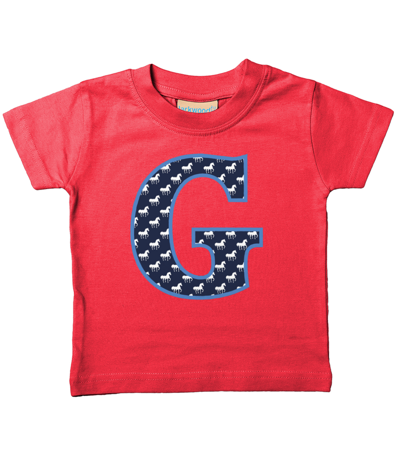 Blue Horse T-Shirt Letter G