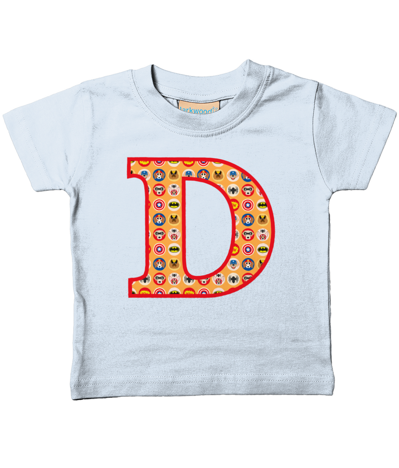 Orange Pet Superheroes T-Shirt Letter D