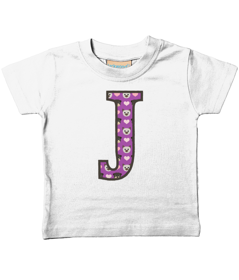 Purple Dog And Cat Love Letter J T Shirt