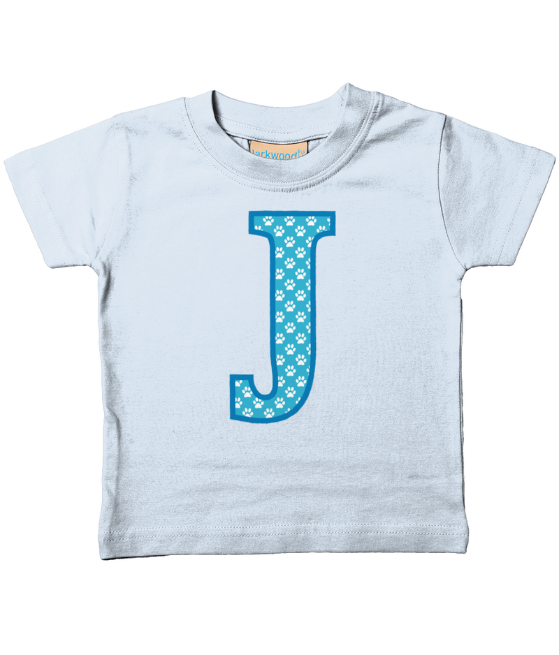 Blue Paws T-Shirt Letter J