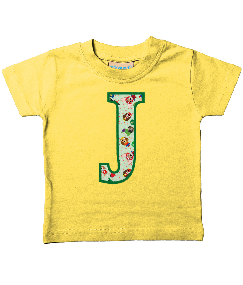 Green Pet Superheroes T-Shirt Letter J